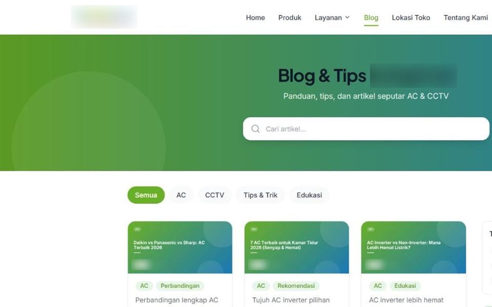 Online Store & Service Booking, Blog