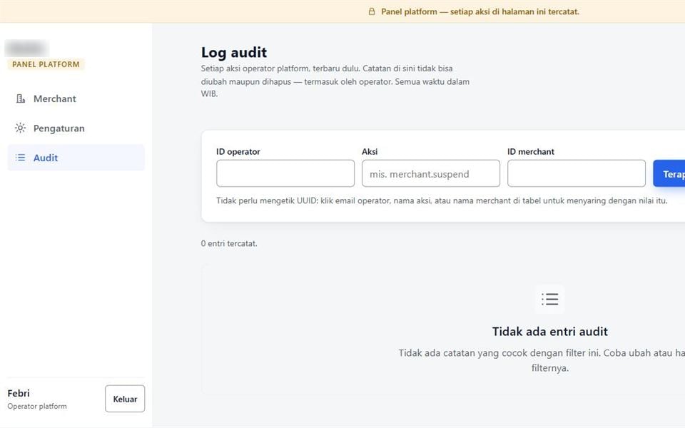Multi-Tenant Booking SaaS, Audit Log