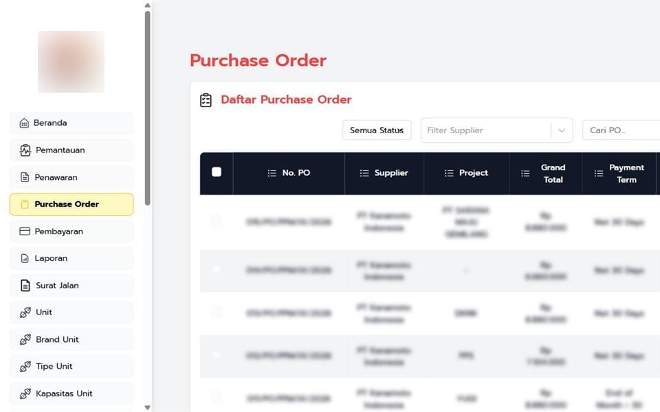 Fleet Monitoring & Sales, Purchase Orders